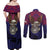 American Samoa Brave Eagle Personalized Couples Matching Off Shoulder Maxi Dress and Long Sleeve Button Shirt National Flag Color