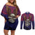 American Samoa Brave Eagle Personalized Couples Matching Off Shoulder Short Dress and Long Sleeve Button Shirt National Flag Color