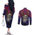 American Samoa Brave Eagle Personalized Couples Matching Off The Shoulder Long Sleeve Dress and Long Sleeve Button Shirt National Flag Color