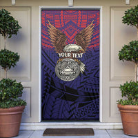 American Samoa Brave Eagle Personalized Door Cover National Flag Color - Polynesian Pride