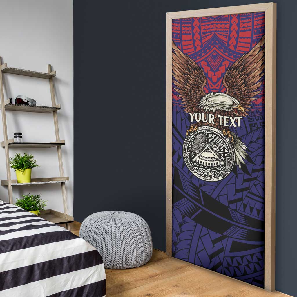 American Samoa Brave Eagle Personalized Door Cover National Flag Color - Polynesian Pride