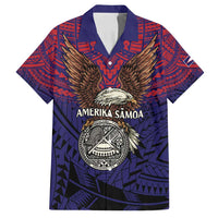 American Samoa Brave Eagle Personalized Family Matching Long Sleeve Bodycon Dress and Hawaiian Shirt National Flag Color