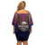 American Samoa Brave Eagle Personalized Family Matching Off Shoulder Short Dress and Hawaiian Shirt National Flag Color