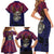 American Samoa Brave Eagle Personalized Family Matching Short Sleeve Bodycon Dress and Hawaiian Shirt National Flag Color
