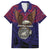 American Samoa Brave Eagle Personalized Family Matching Short Sleeve Bodycon Dress and Hawaiian Shirt National Flag Color