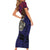 American Samoa Brave Eagle Personalized Family Matching Short Sleeve Bodycon Dress and Hawaiian Shirt National Flag Color