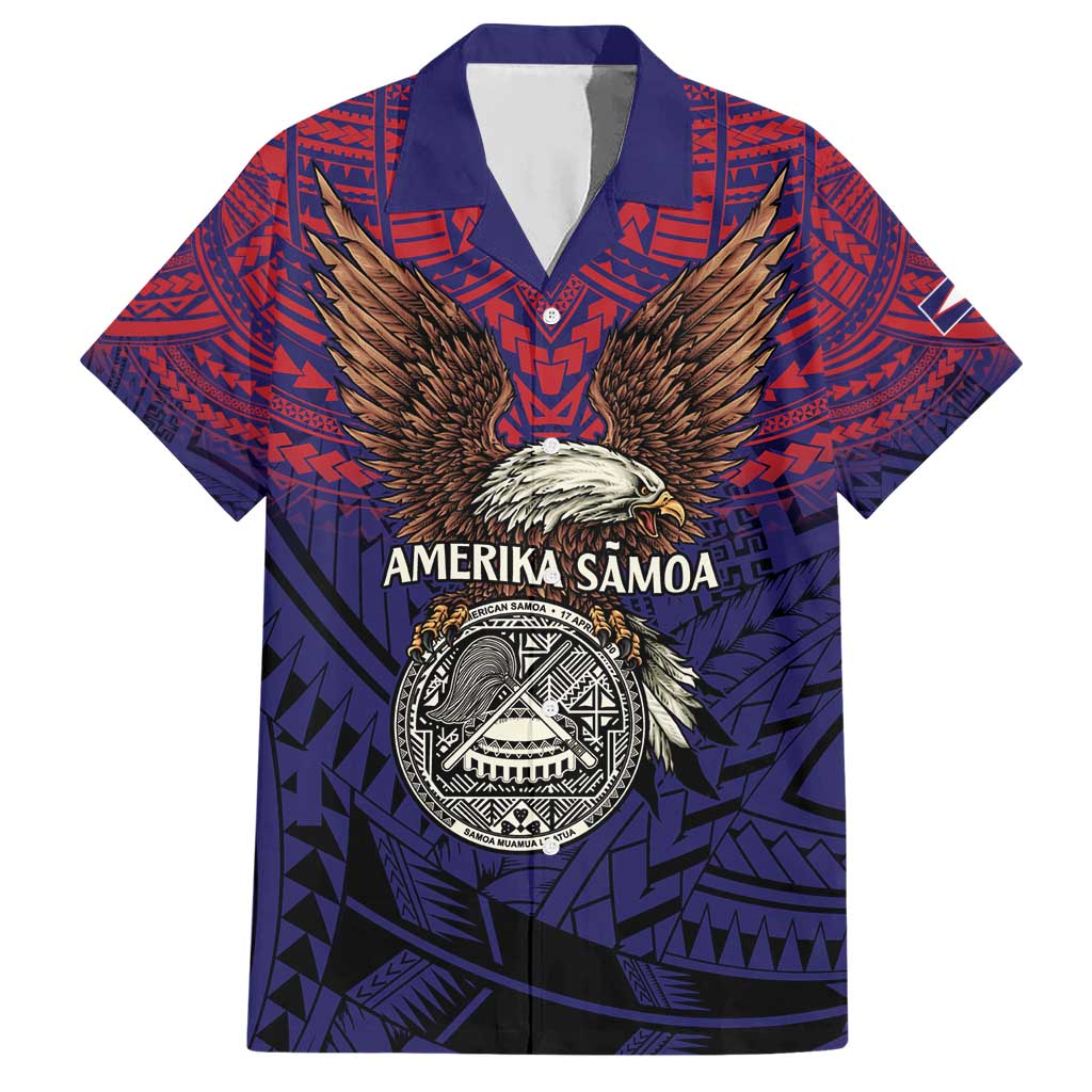 American Samoa Brave Eagle Personalized Hawaiian Shirt National Flag Color