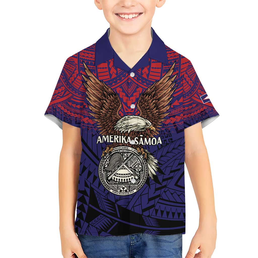 American Samoa Brave Eagle Personalized Hawaiian Shirt National Flag Color