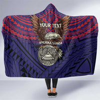 American Samoa Brave Eagle Personalized Hooded Blanket National Flag Color