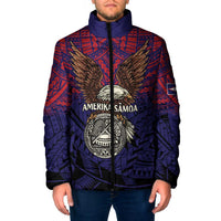 American Samoa Brave Eagle Personalized Padded Jacket National Flag Color - Polynesian Pride
