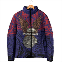 American Samoa Brave Eagle Personalized Padded Jacket National Flag Color - Polynesian Pride