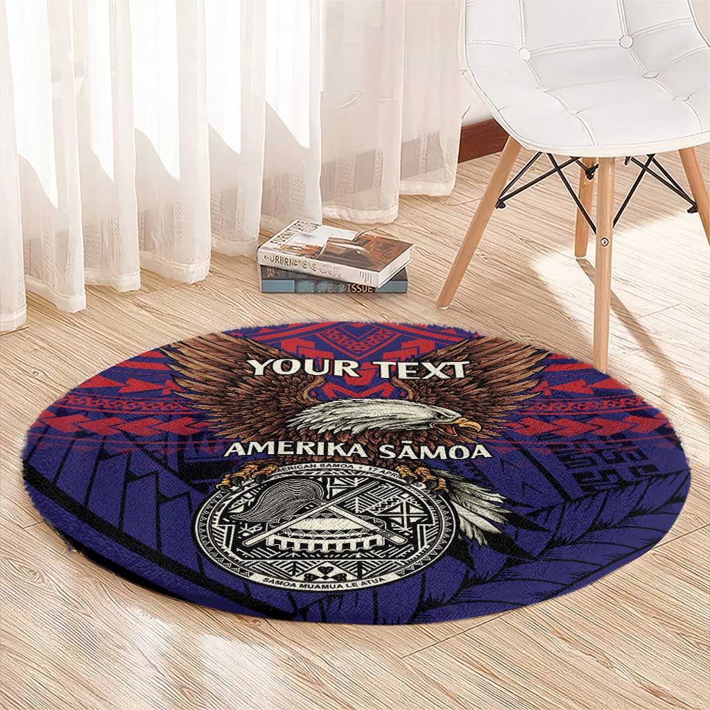 American Samoa Brave Eagle Personalized Round Carpet National Flag Color