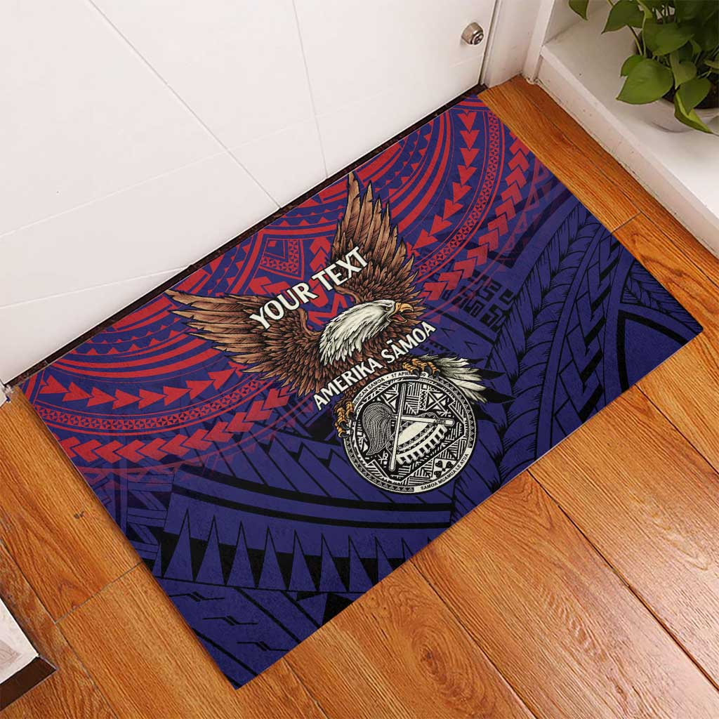 American Samoa Brave Eagle Personalized Rubber Doormat National Flag Color