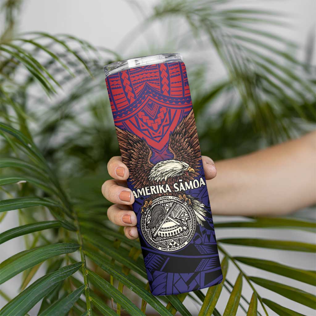 American Samoa Brave Eagle Personalized Skinny Tumbler National Flag Color