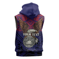 American Samoa Brave Eagle Personalized Sleeveless Zip Hoodie National Flag Color LT9
