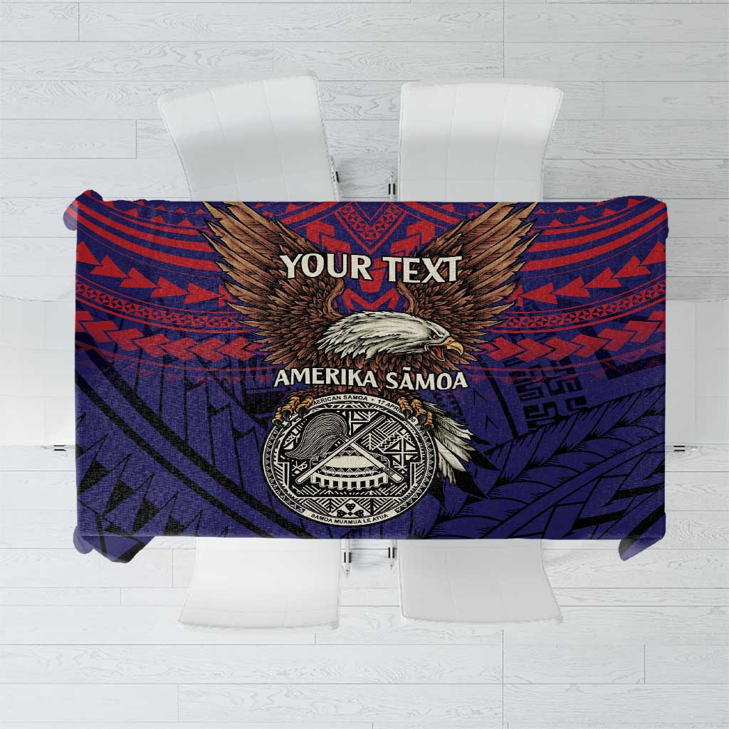 American Samoa Brave Eagle Personalized Tablecloth National Flag Color