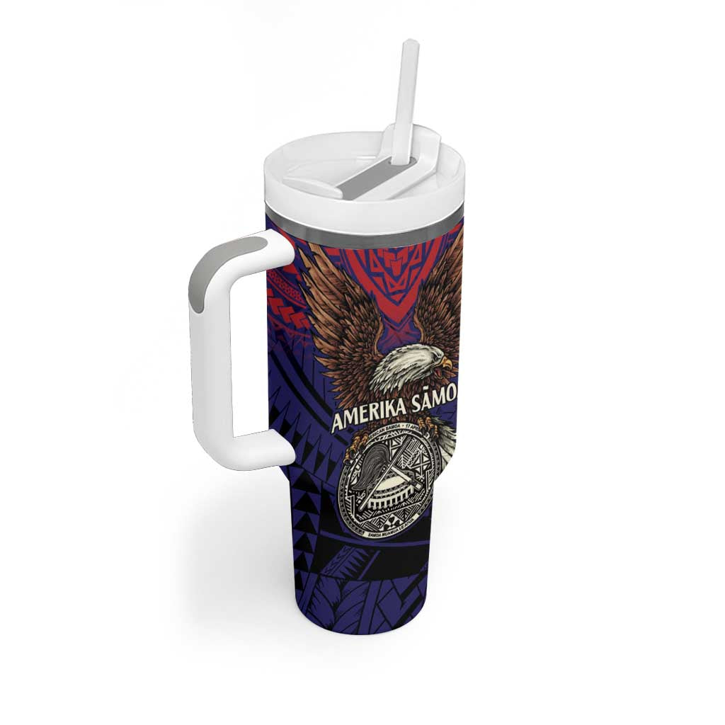 American Samoa Brave Eagle Personalized Tumbler With Handle National Flag Color