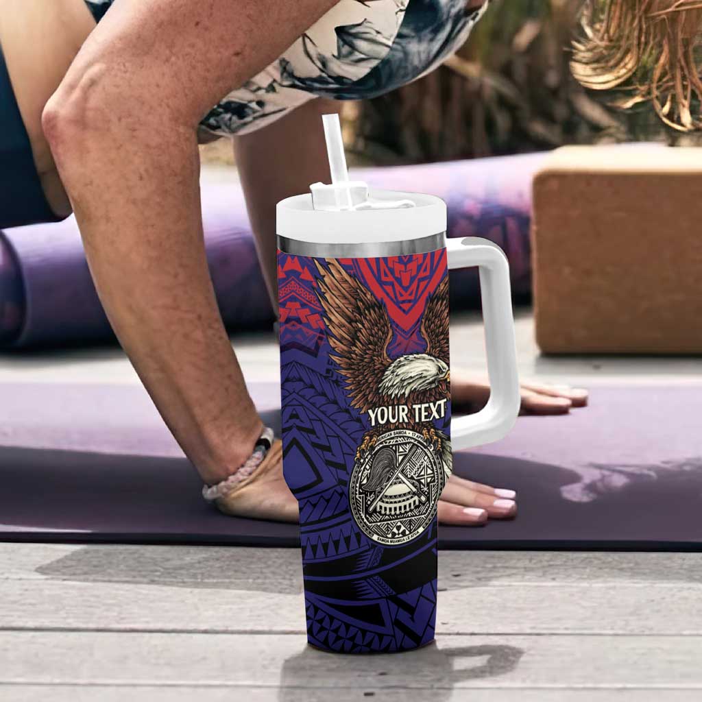 American Samoa Brave Eagle Personalized Tumbler With Handle National Flag Color