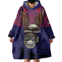 American Samoa Brave Eagle Personalized Wearable Blanket Hoodie National Flag Color