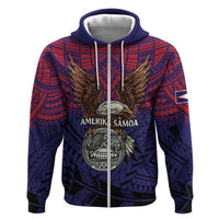 American Samoa Brave Eagle Personalized Zip Hoodie National Flag Color