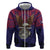 American Samoa Brave Eagle Personalized Zip Hoodie National Flag Color