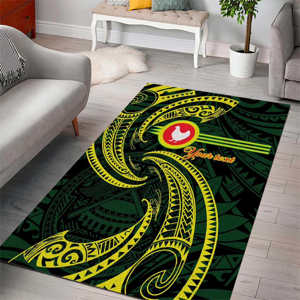 American Samoa Manua Cession Day Personalized Area Rug Polynesian Wave Style