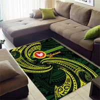 American Samoa Manua Cession Day Personalized Area Rug Polynesian Wave Style