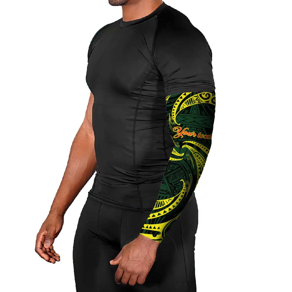American Samoa Manua Cession Day Personalized Arm Sleeves Polynesian Wave Style - Polynesian Pride