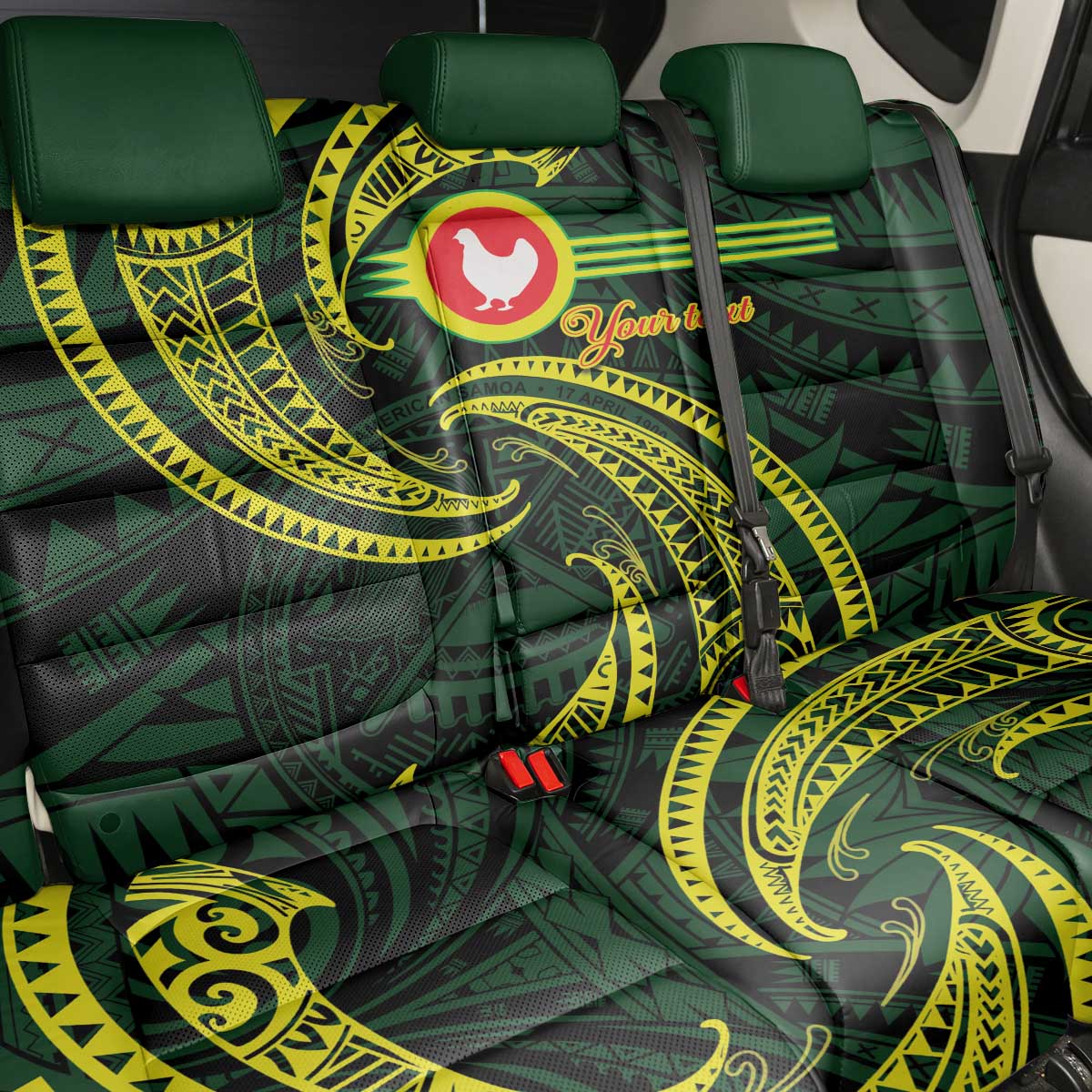 American Samoa Manua Cession Day Personalized Back Car Seat Cover Polynesian Wave Style