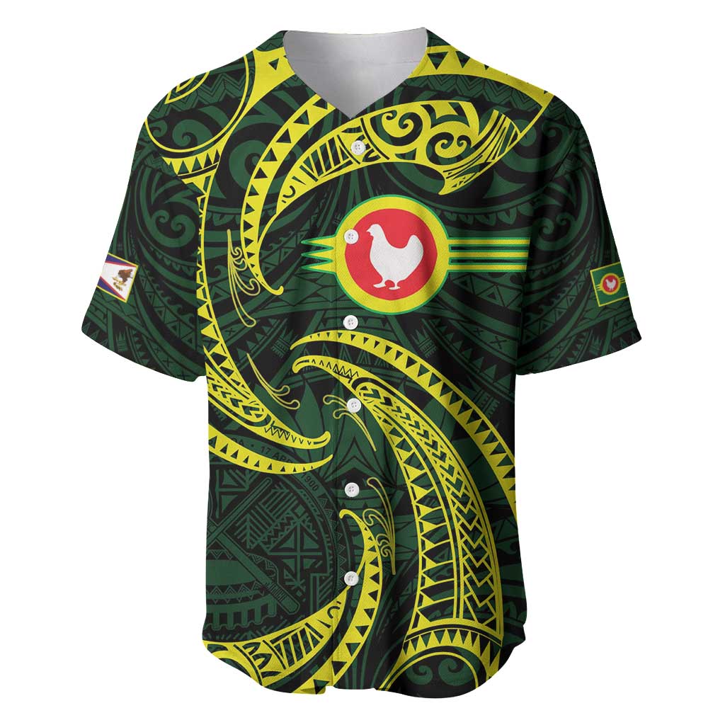 American Samoa Manua Cession Day Personalized Baseball Jersey Polynesian Wave Style