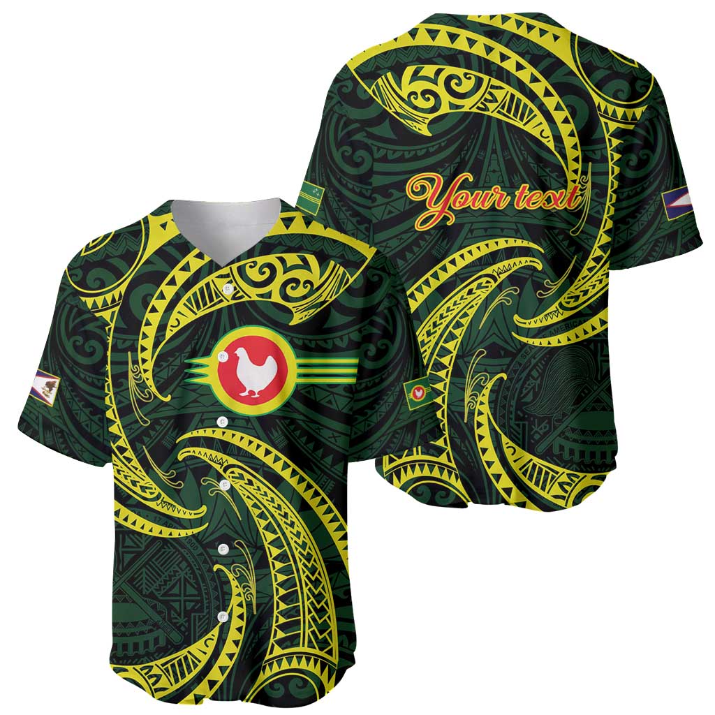 American Samoa Manua Cession Day Personalized Baseball Jersey Polynesian Wave Style