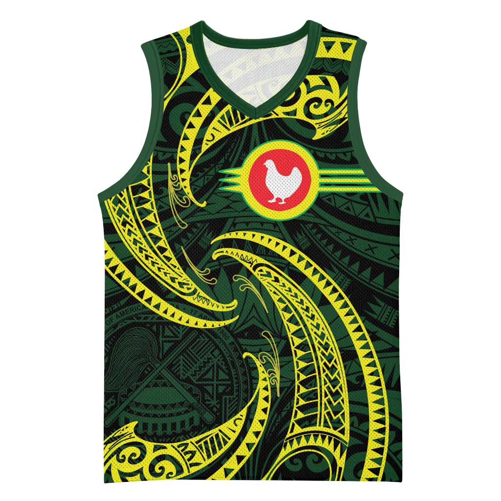 American Samoa Manua Cession Day Personalized Basketball Jersey Polynesian Wave Style - Polynesian Pride