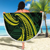 American Samoa Manua Cession Day Personalized Beach Blanket Polynesian Wave Style