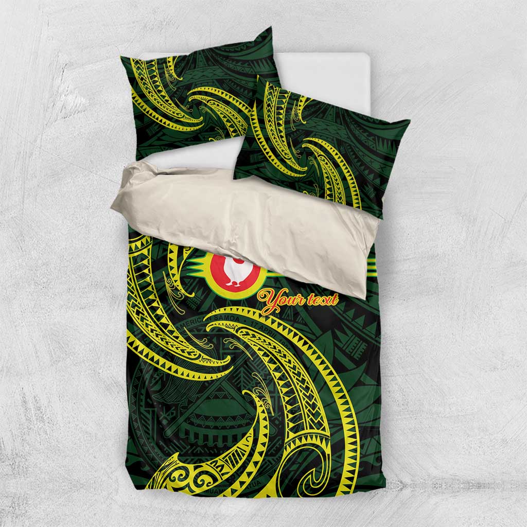 American Samoa Manua Cession Day Personalized Bedding Set Polynesian Wave Style