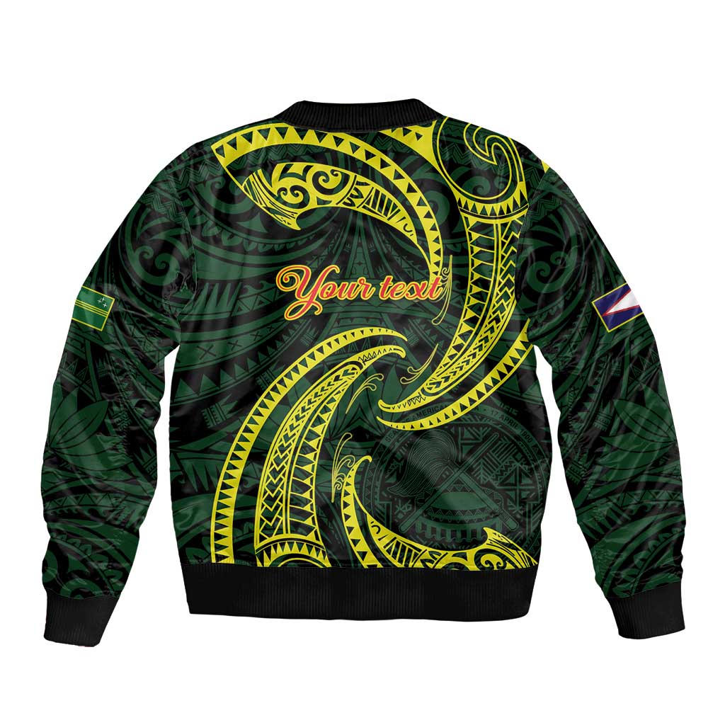 American Samoa Manua Cession Day Personalized Bomber Jacket Polynesian Wave Style