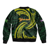 American Samoa Manua Cession Day Personalized Bomber Jacket Polynesian Wave Style