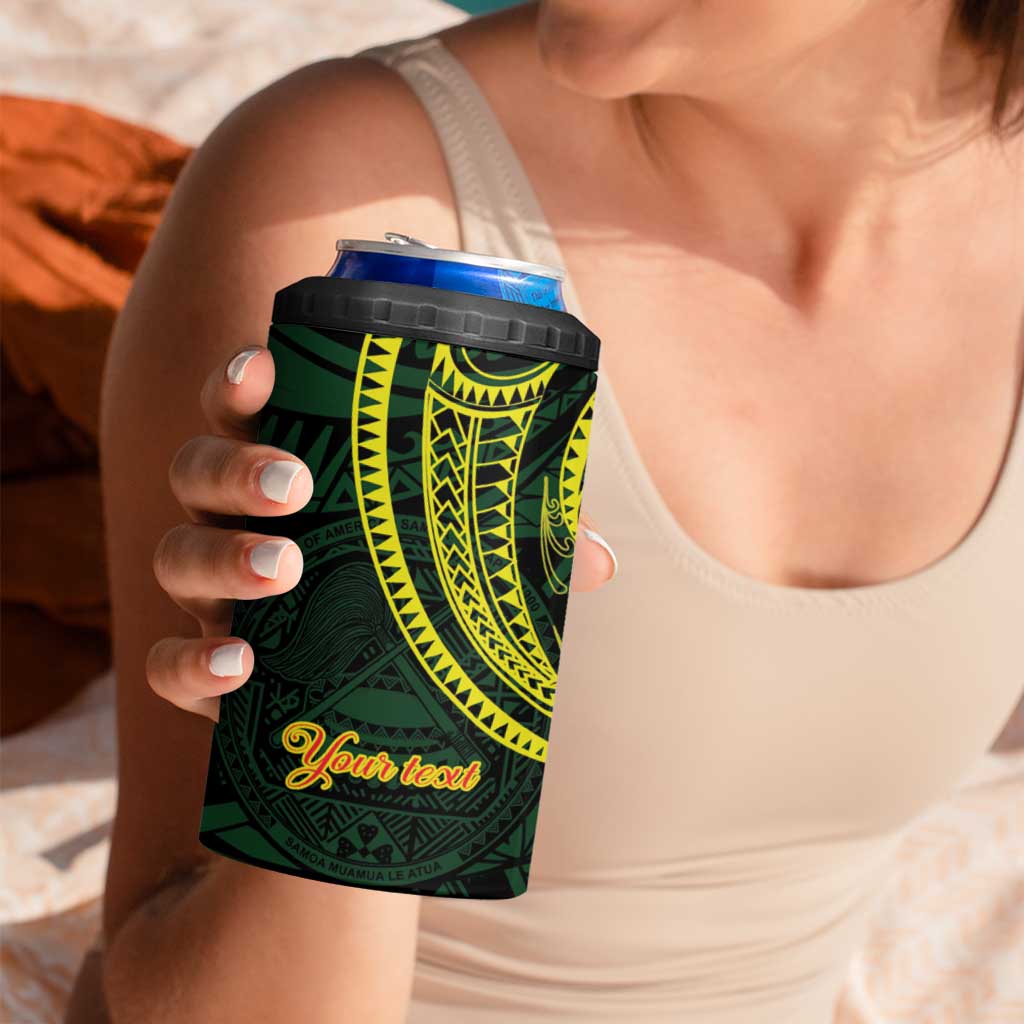American Samoa Manua Cession Day Personalized 4 in 1 Can Cooler Tumbler Polynesian Wave Style
