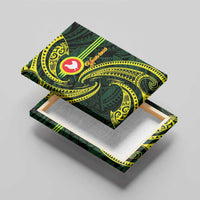 American Samoa Manua Cession Day Personalized Canvas Wall Art Polynesian Wave Style