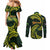 American Samoa Manua Cession Day Personalized Couples Matching Mermaid Dress and Long Sleeve Button Shirt Polynesian Wave Style