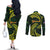 American Samoa Manua Cession Day Personalized Couples Matching Off The Shoulder Long Sleeve Dress and Long Sleeve Button Shirt Polynesian Wave Style