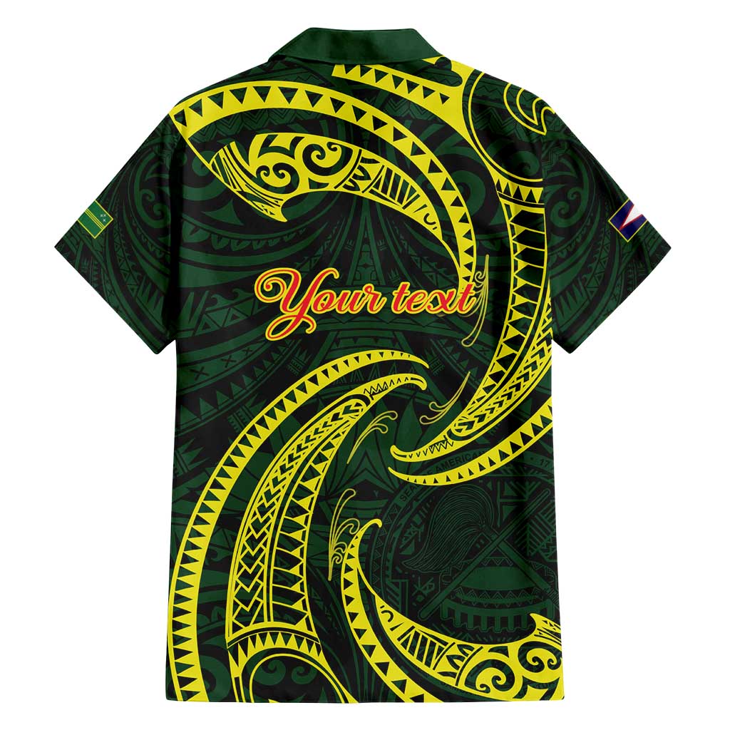 American Samoa Manua Cession Day Personalized Family Matching Long Sleeve Bodycon Dress and Hawaiian Shirt Polynesian Wave Style