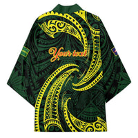 American Samoa Manua Cession Day Personalized Kimono Polynesian Wave Style - Polynesian Pride