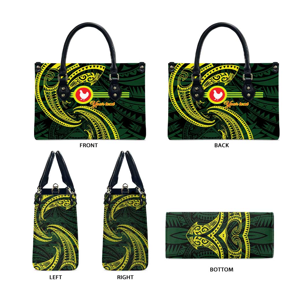 American Samoa Manua Cession Day Personalized Leather Bag Polynesian Wave Style - Polynesian Pride