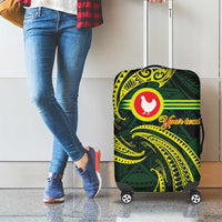 American Samoa Manua Cession Day Personalized Luggage Cover Polynesian Wave Style