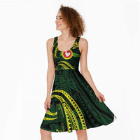 American Samoa Manua Cession Day Personalized Midi Dress Polynesian Wave Style - Polynesian Pride