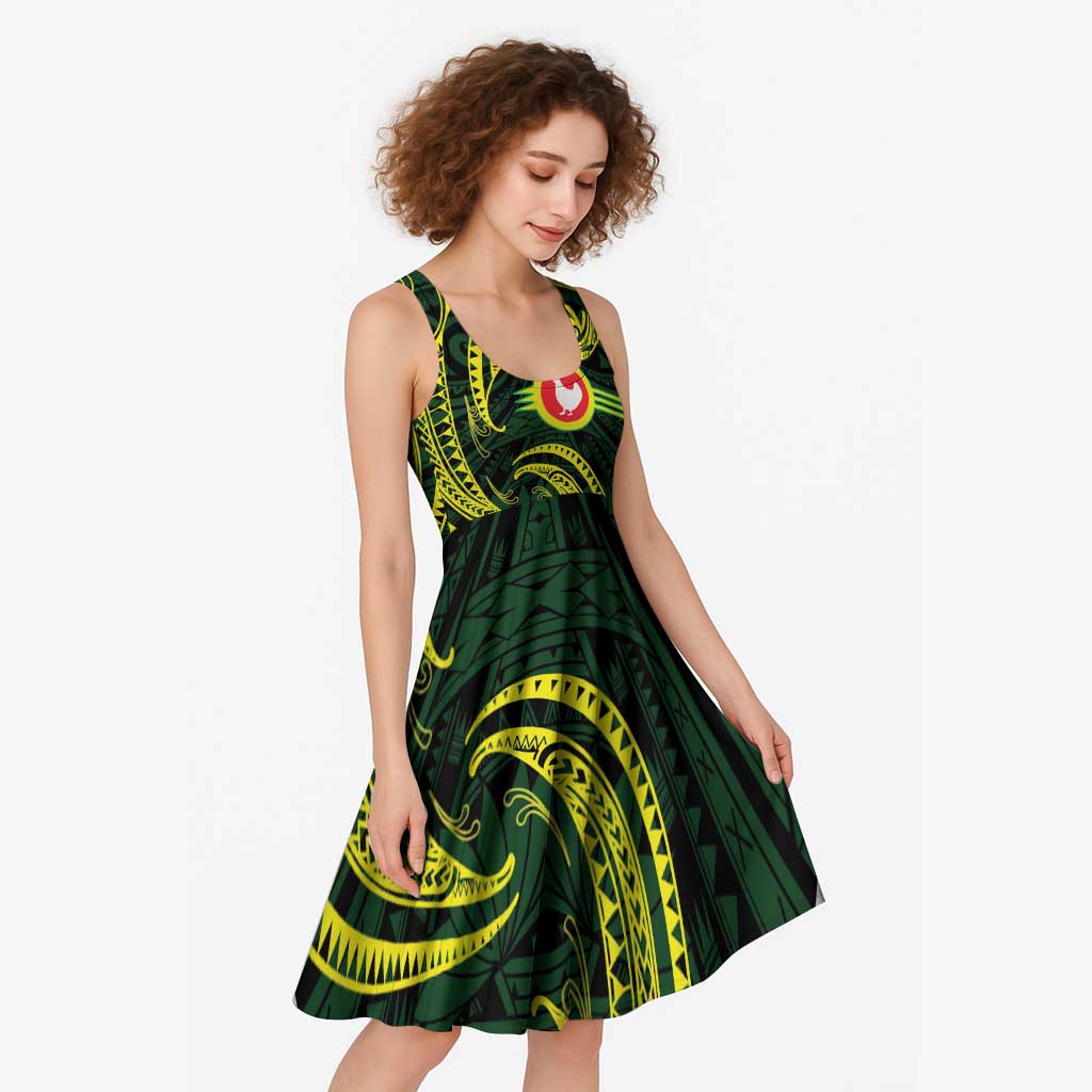 American Samoa Manua Cession Day Personalized Midi Dress Polynesian Wave Style - Polynesian Pride