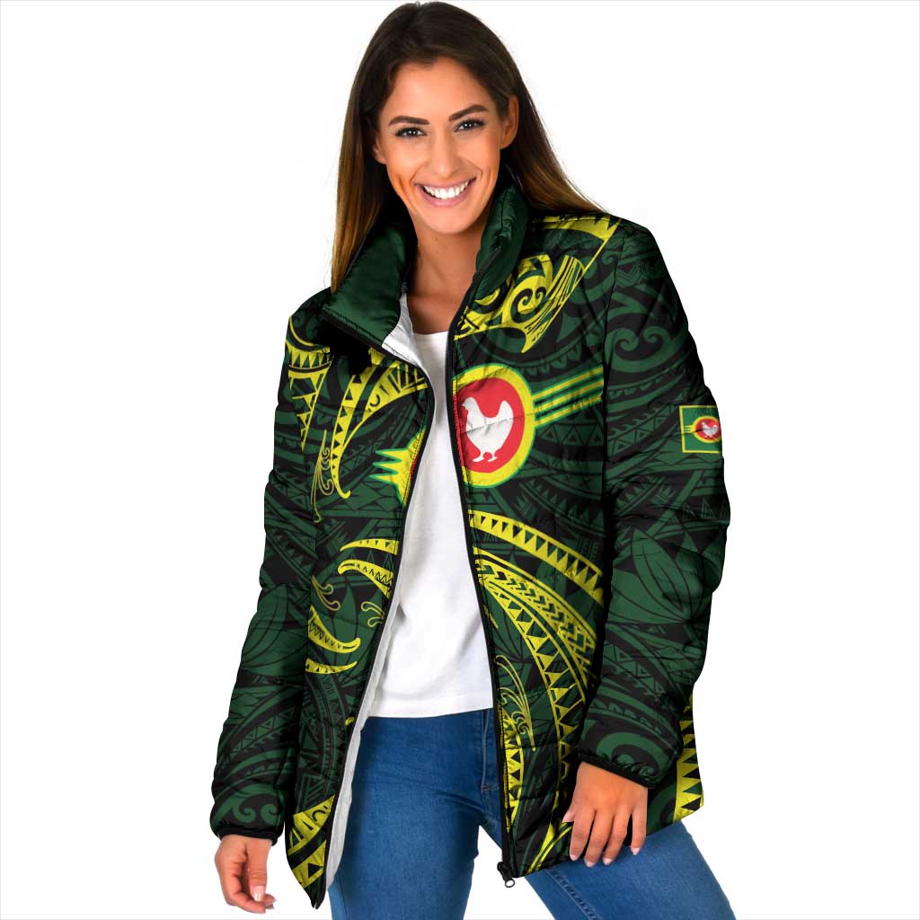 American Samoa Manua Cession Day Personalized Padded Jacket Polynesian Wave Style - Polynesian Pride