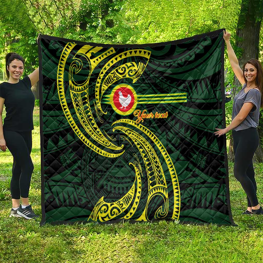 American Samoa Manua Cession Day Personalized Quilt Polynesian Wave Style