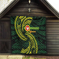 American Samoa Manua Cession Day Personalized Quilt Polynesian Wave Style