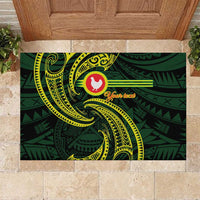American Samoa Manua Cession Day Personalized Rubber Doormat Polynesian Wave Style